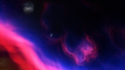 red-violet nebula in outer space, horsehead nebula, unusual colorful nebula in a distant galaxy, red nebula 3d render
