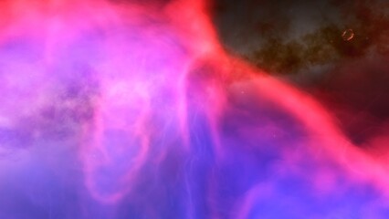 bright nebula, nebula in space, majestic red-purple nebula, beautiful space background 3D render
