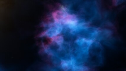Nebula gas cloud in deep outer space, science fiction illustration, colorful space background with stars 3d render


