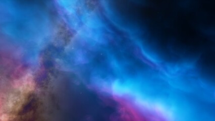 Naklejka na ściany i meble Nebula gas cloud in deep outer space, science fiction illustration, colorful space background with stars 3d render