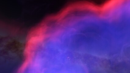 Nebula gas cloud in deep outer space, science fiction illustration, colorful space background with stars 3d render

