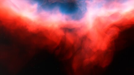 Nebula gas cloud in deep outer space, science fiction illustration, colorful space background with stars 3d render

