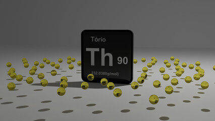 Graphic representation of the thorium atom.