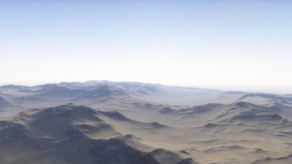 landscape on planet Mars, scenic desert scene on the red planet
