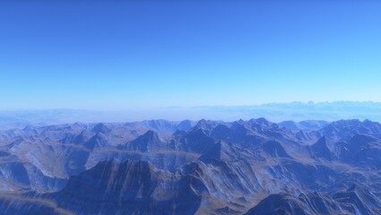 landscape on planet Mars, scenic desert scene on the red planet
