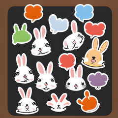 Osterhasen Sticker Set Illustration