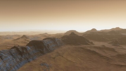 Fototapeta na wymiar Deserted alien planet 