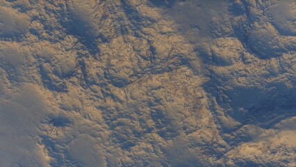 View of the 3d rendering realistic planet mars surface from space.
