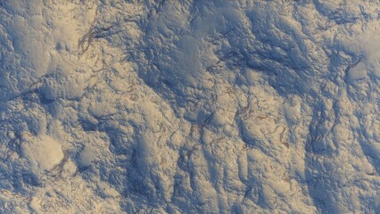 View of the 3d rendering realistic planet mars surface from space.
