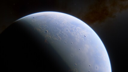 Naklejka premium Abstract planets and space background 