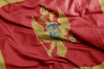 waving national flag of montenegro .macro shot. 3D illustration