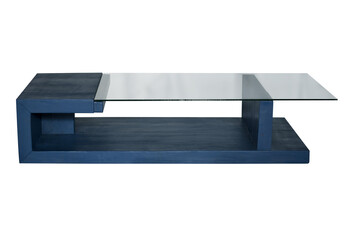 blue table glass isolated on white