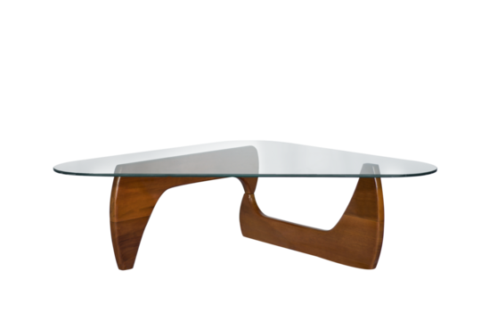 wood glass table isolated