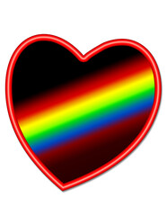 Rainbow in a heart.