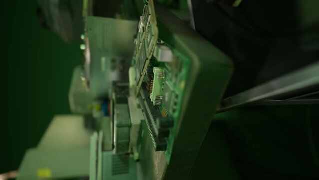 vertical format of vintage shot of obsolete technology