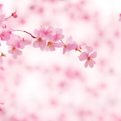 Amazing pink cherry blossoms on the Sakura tree. Beautiful spring tree. generative AI