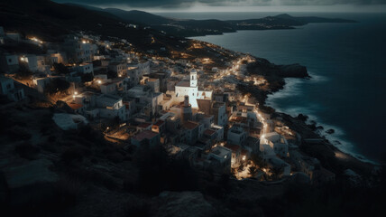 Obraz na płótnie Canvas greek island created with Generative AI technology