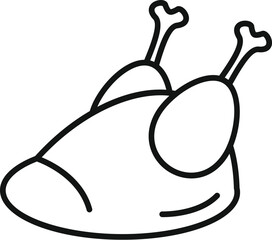 Chicken meat icon outline vector. Food protein. Grain meal