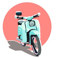 person riding a scooter