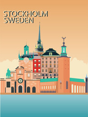 illustration of city Stockholm