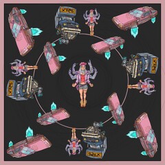 seamless pattern with accessories