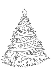 hand drawn christmas tree