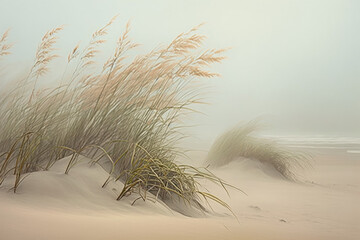 Sand dune on a beach, Generative AI