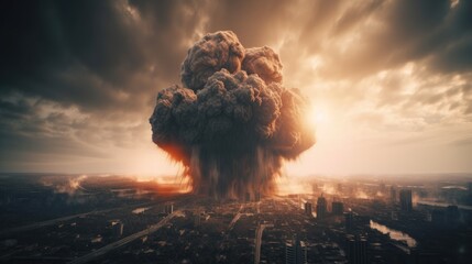 Ground Zero: A Massive Nuclear Bomb Explosion and the End of Humanity, AI Generative
