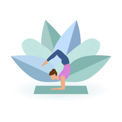 Yoga, fitness, meditation classes. Vector illustration.