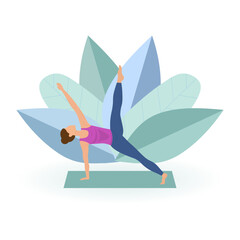 Yoga, fitness, meditation classes. Vector illustration.