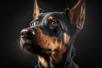 Majestic Doberman on Dark Background - Capturing the Elegance and Loyalty of the Breed