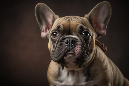 Charming French Bulldog on Dark Background: Capturing the Adorable and Playful Personality of this Beloved Breed