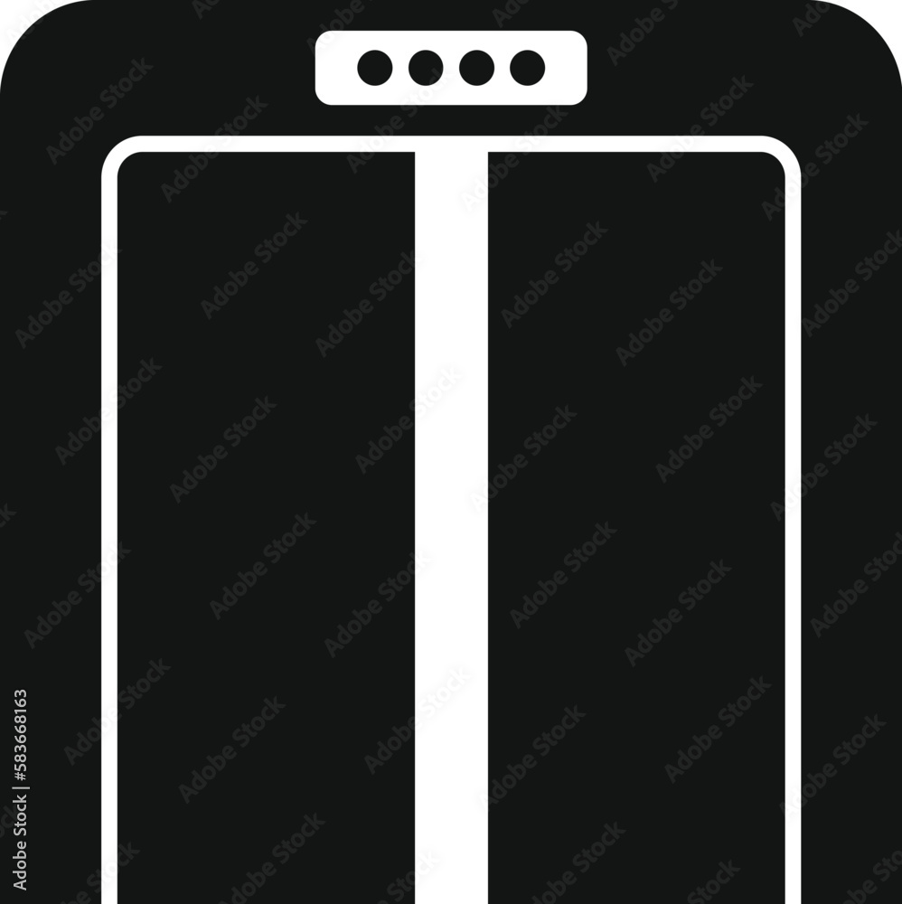 Poster exit door icon simple vector. automatic fence. open key