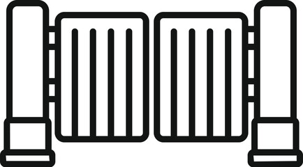 Automatic fence icon outline vector. Gate door. Auto control