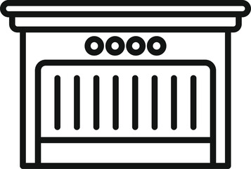 House automatic gate icon outline vector. Door security. Automated control