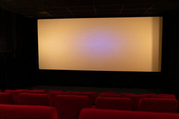 Obraz premium Illuminated Projection Screen in An Empty Cinema