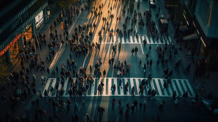 people on the crossway created with Generative AI technology