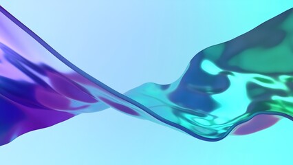 olas de cristal coloridas, render 3D