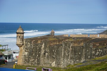 Guard House and Lookout on the walls of Castillo San Christobal in Old San Juan Puerto Rico
