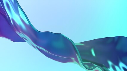 olas de cristal coloridas, render 3D