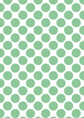 Fototapeta na wymiar Papel Digital Polka Dot, con lunares grandes en color verde pastel sobre fondo blanco, 8,5 x 11 pulgadas,300 dpi