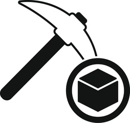 Crypto chain axe icon simple vector. Digital currency. Fintech data