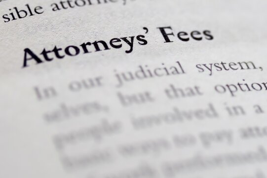 Legal Or Law Book With Attorneys Fees Focused In Closeup Of Explanation