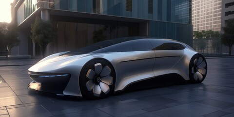 Futuristic electric sports design car, generative AI