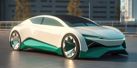 Futuristic electric sports design car, generative AI