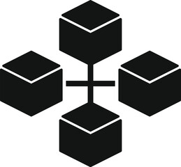 Cube matrix icon simple vector. Finance data. Digital future