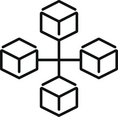 Cube matrix icon outline vector. Finance data. Digital future