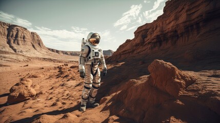 astronaut exploring mars, generative ai