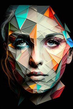 Exploring the Future of Art  AI-Generated Abstract Female Face digital art