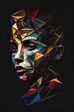 Exploring the Future of Art  AI-Generated Abstract Female Face digital art